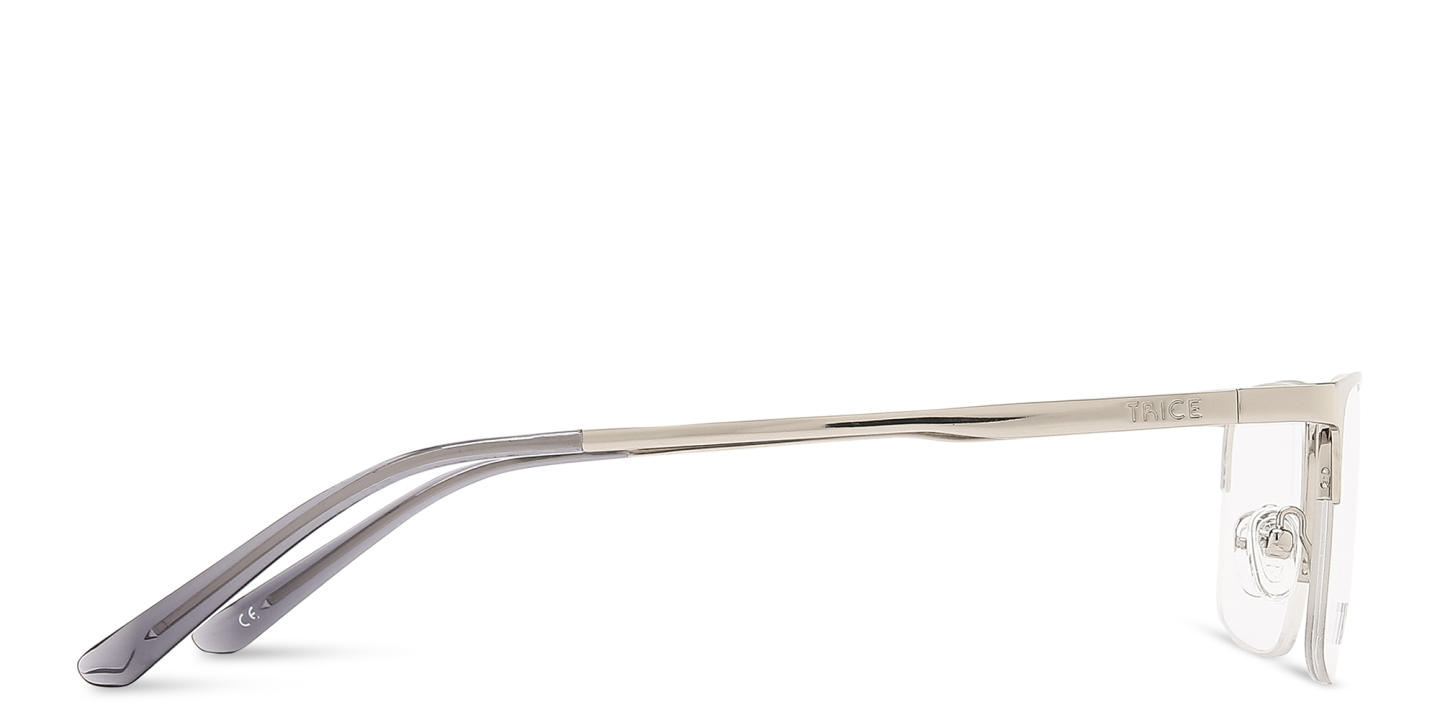 TRICE Half-Rim Rectangle Eyeglasses in Silver – Product Photo 3