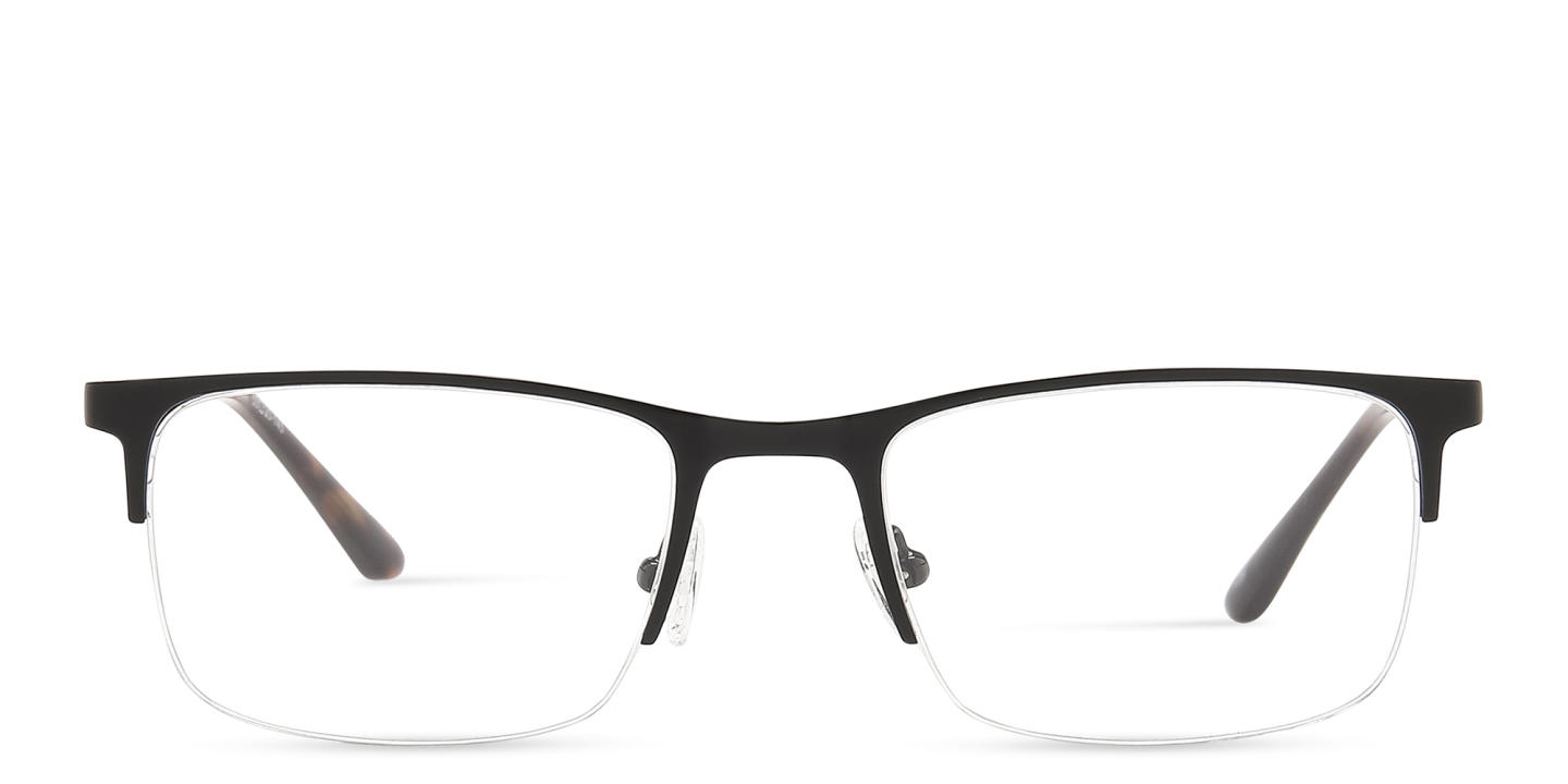 TRICE Half-Rim Rectangle Eyeglasses in Black – Product Photo 0