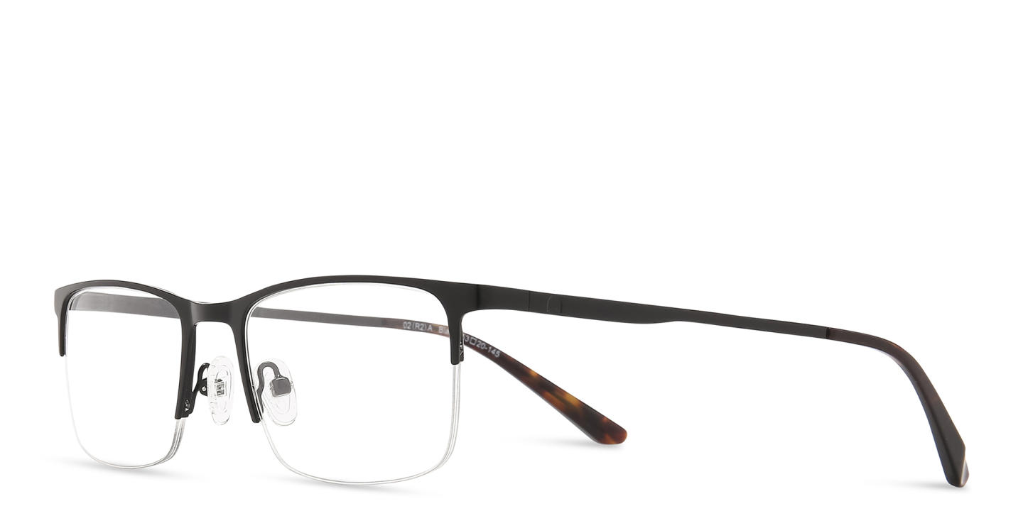 TRICE Half-Rim Rectangle Eyeglasses in Black – Product Photo 1