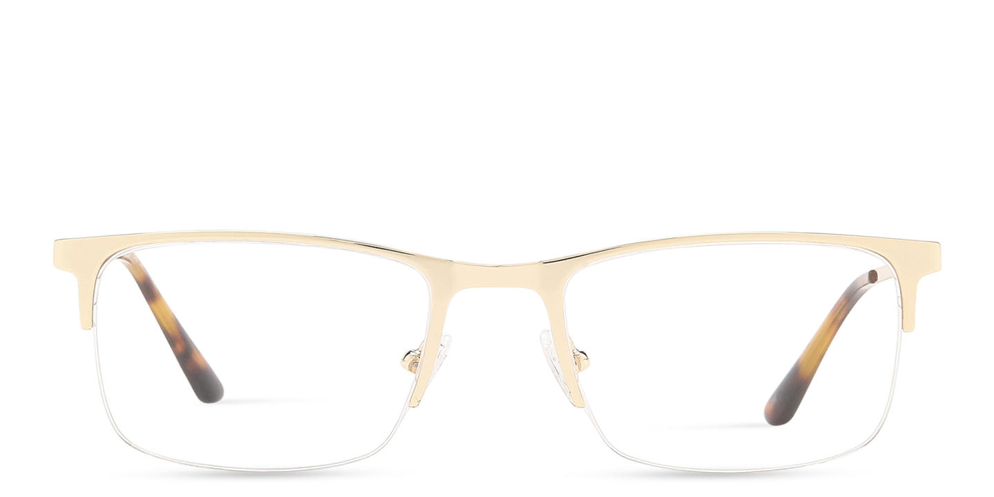 TRICE Half-Rim Rectangle Eyeglasses in Gold – Product Photo 0