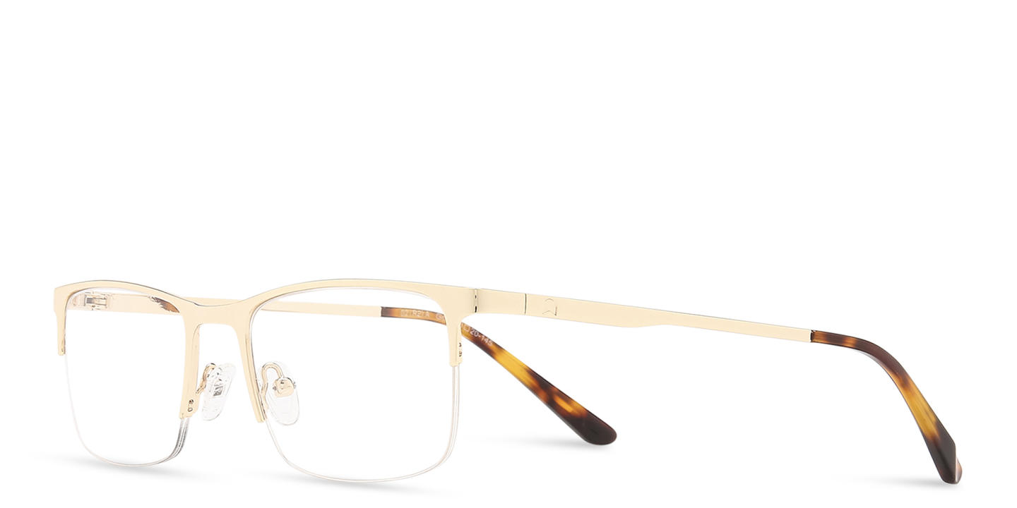 TRICE Half-Rim Rectangle Eyeglasses in Gold – Product Photo 1