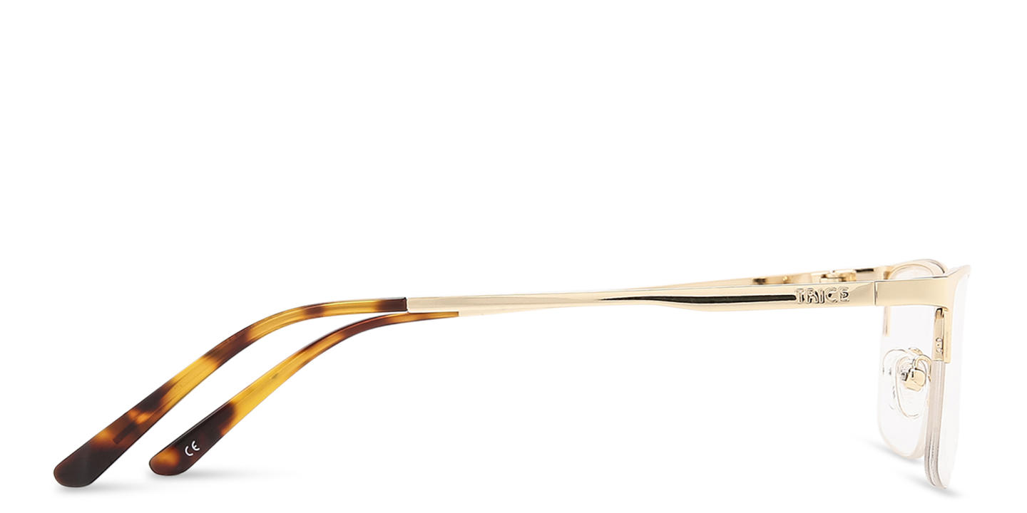 TRICE Half-Rim Rectangle Eyeglasses in Gold – Product Photo 3