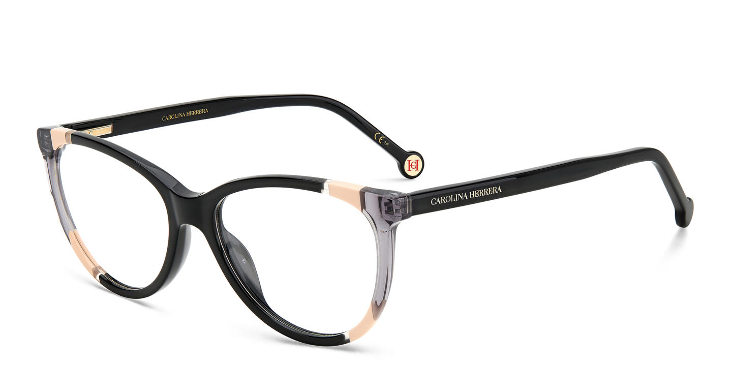 Carolina Herrera Wide Cat-Eye Eyeglasses in Black – Product Photo 1