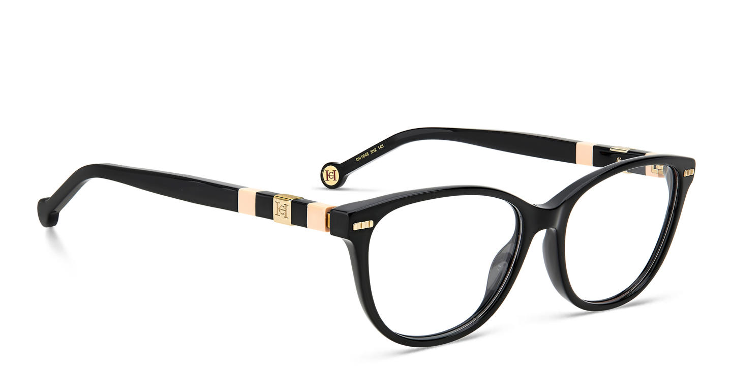 Carolina Herrera Wide Round Eyeglasses in Black – Product Photo 2