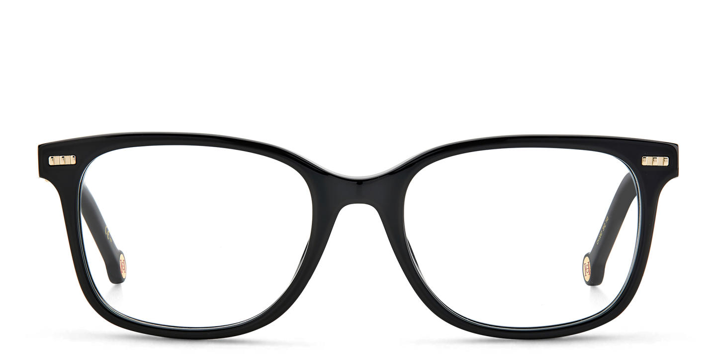 Shop Carolina Herrera Rectangle Eyeglasses in Black online.