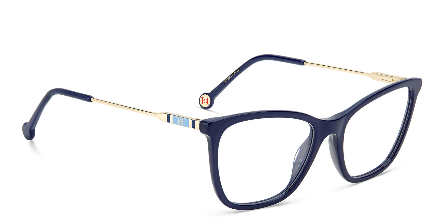 Shop Carolina Herrera Square Eyeglasses in Blue online.