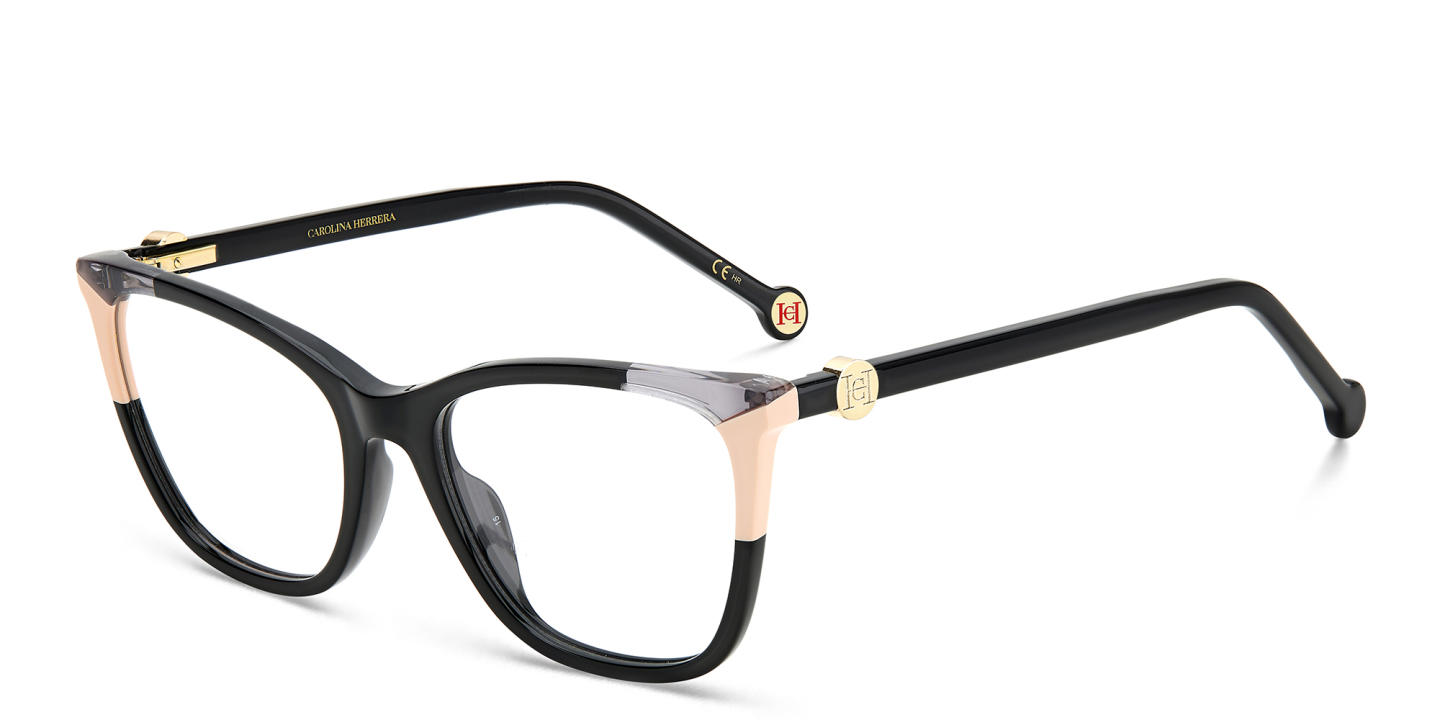 Shop Carolina Herrera Cat-Eye Eyeglasses in Black online.