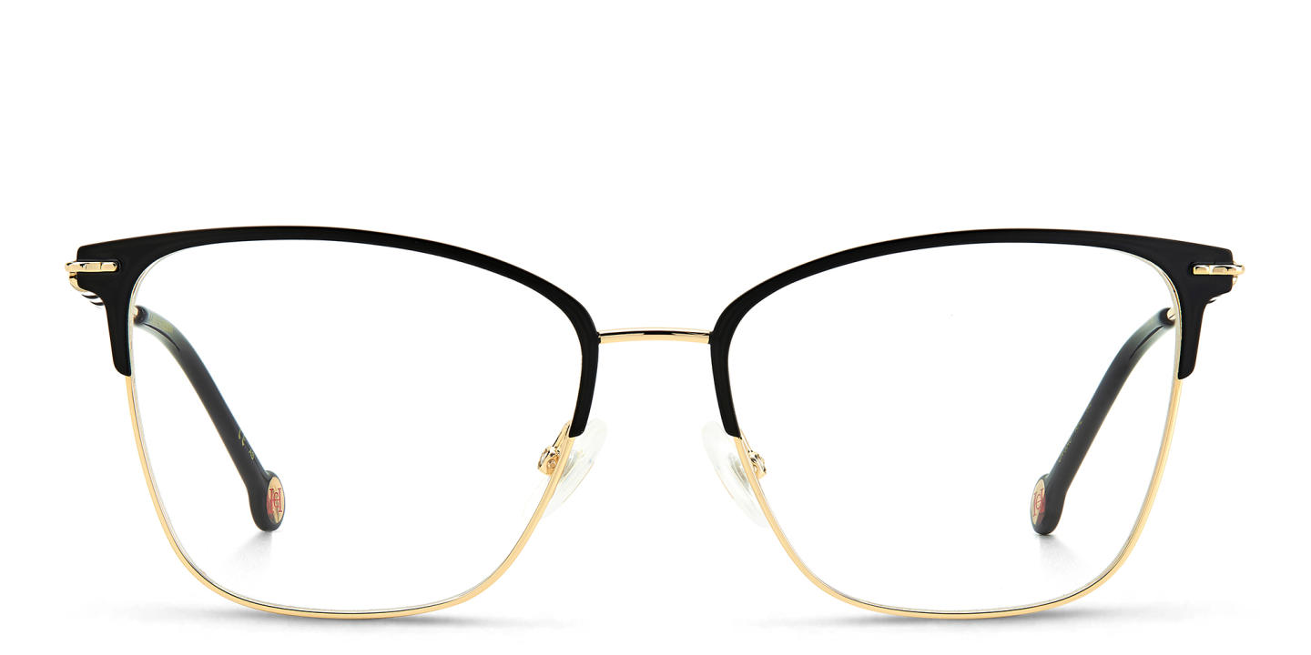 Carolina Herrera Square Eyeglasses in Black Gold – Product Photo 0