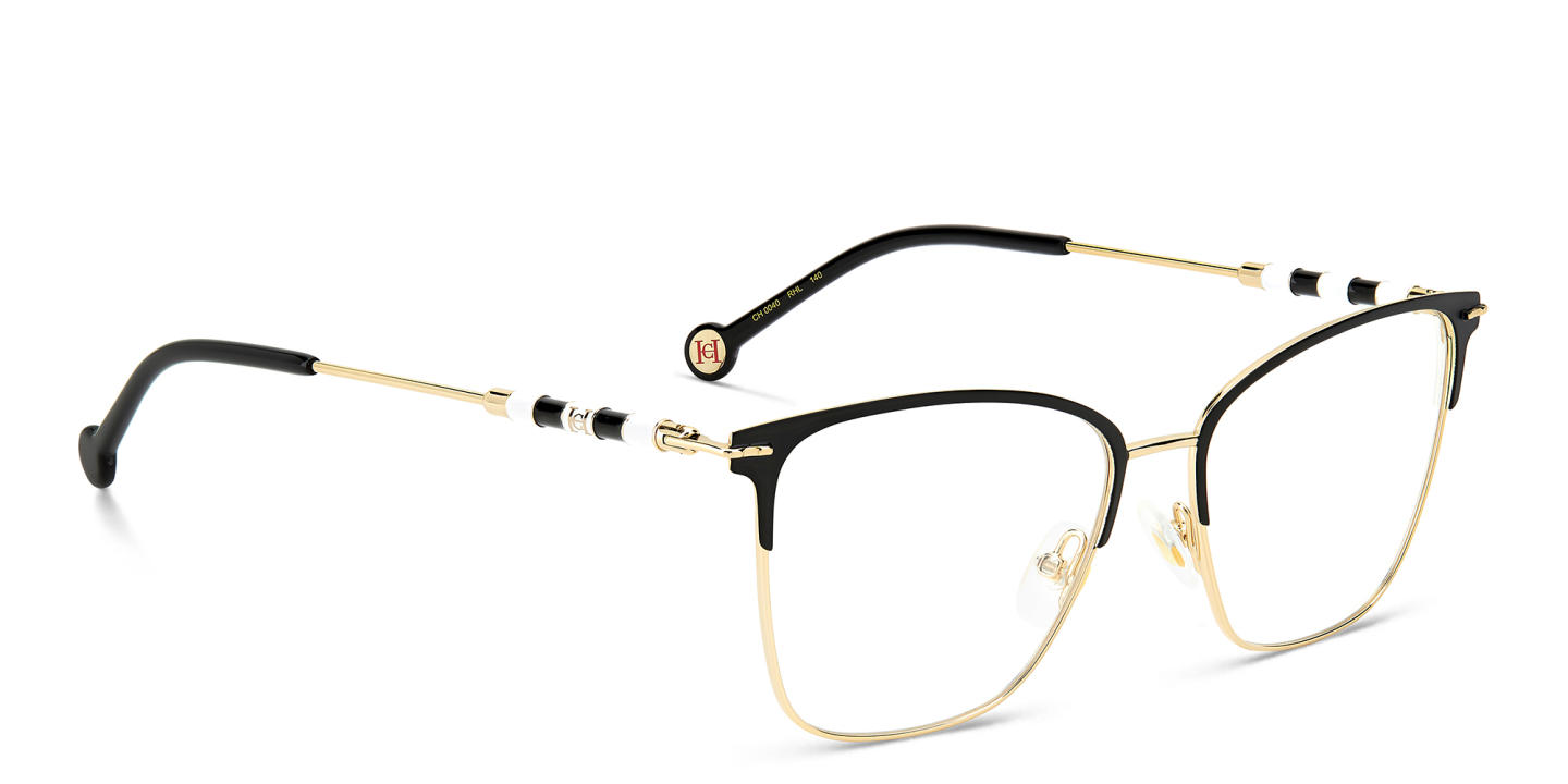 Carolina Herrera Square Eyeglasses in Black Gold – Product Photo 2