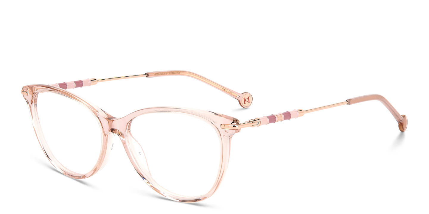 Carolina Herrera Wide Cat-Eye Eyeglasses in Nude – Product Photo 1