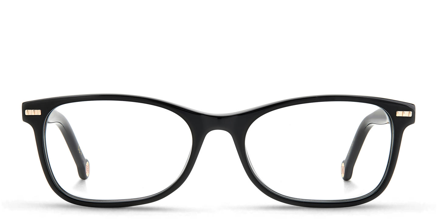 Shop Carolina Herrera Rectangle Eyeglasses in Black online.