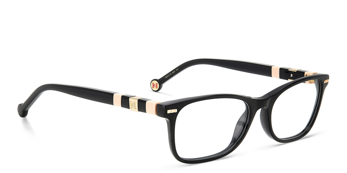 Shop Carolina Herrera Rectangle Eyeglasses in Black online.