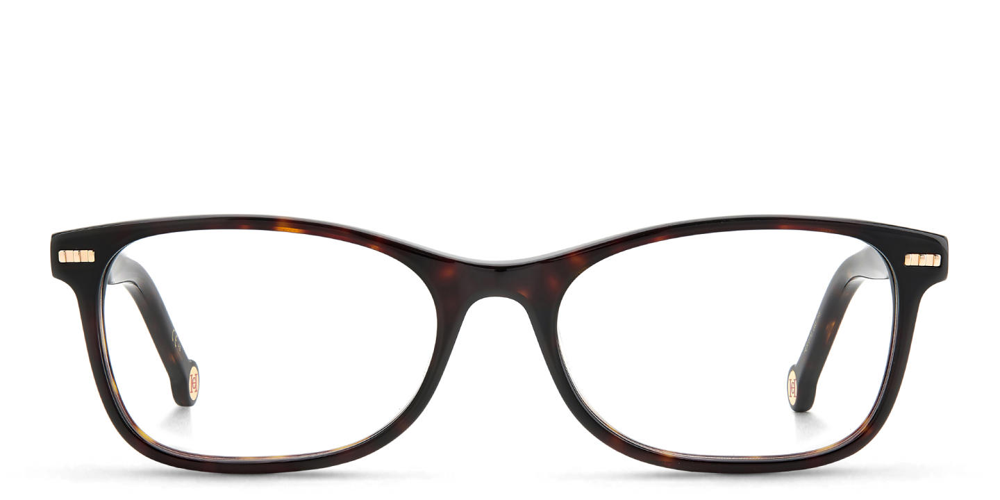 Shop Carolina Herrera Rectangle Eyeglasses in Havana online.