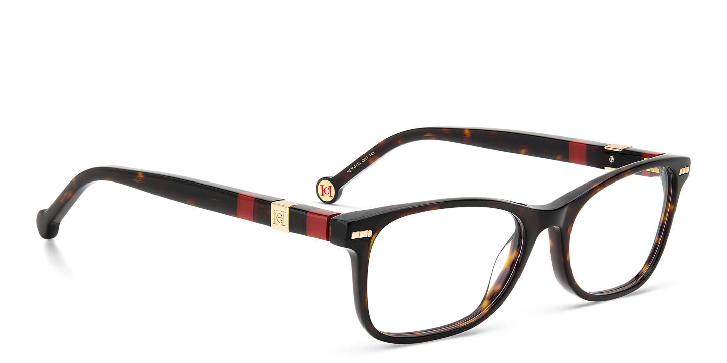 Shop Carolina Herrera Rectangle Eyeglasses in Havana online.