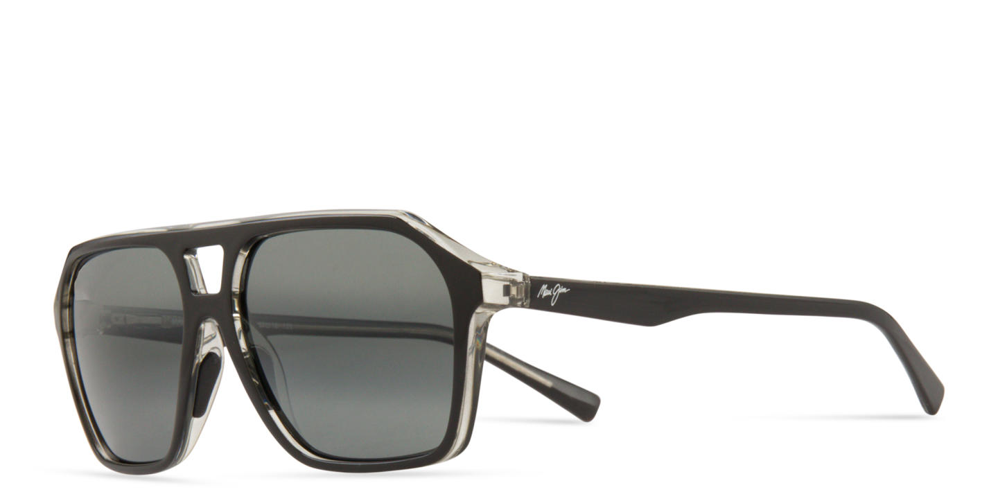 Shop Maui Jim Wedges Aviator Sunglasses in Black online.