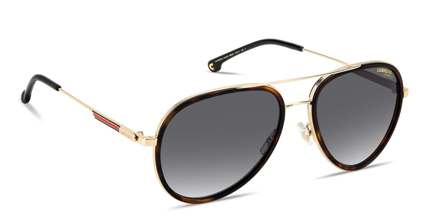 Shop Carrera Engraved Logo Unisex Pilot Sunglasses in Havana online.