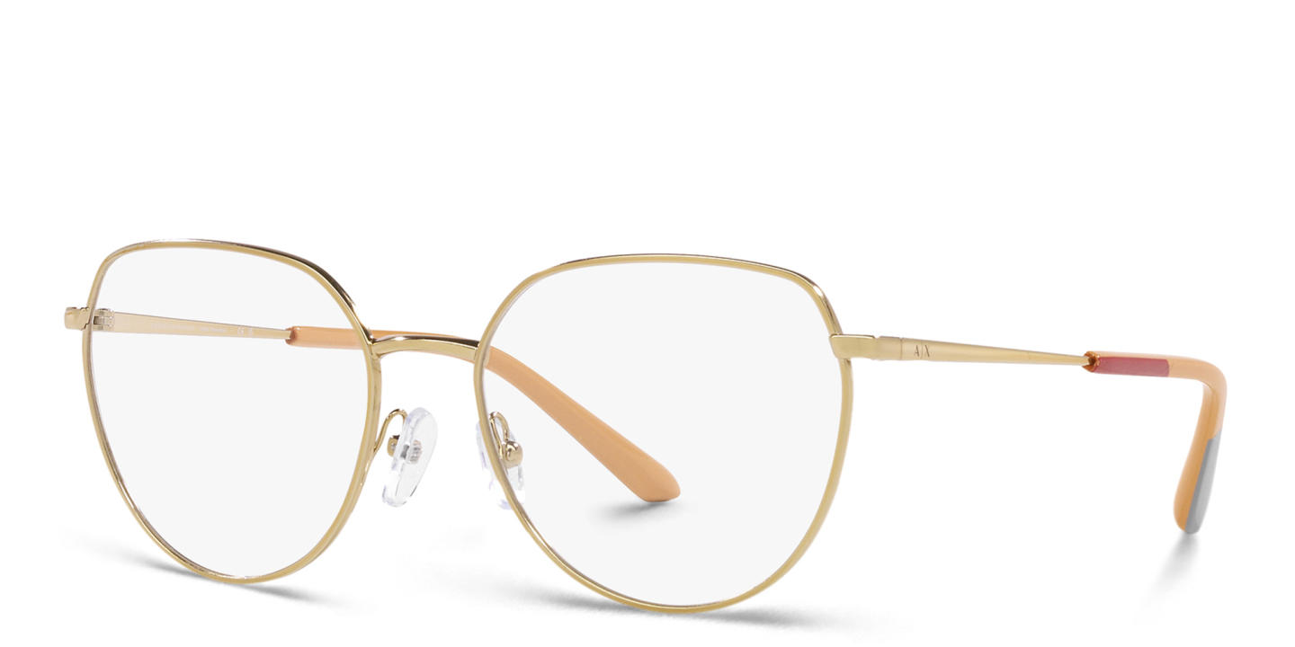 Armani Exchange Round Eyeglasses in Gold – Product Photo 1