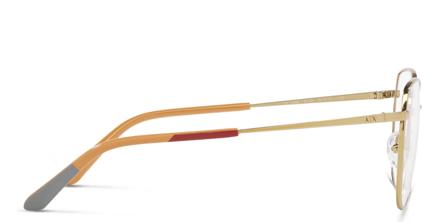 Armani Exchange Round Eyeglasses in Gold – Product Photo 2