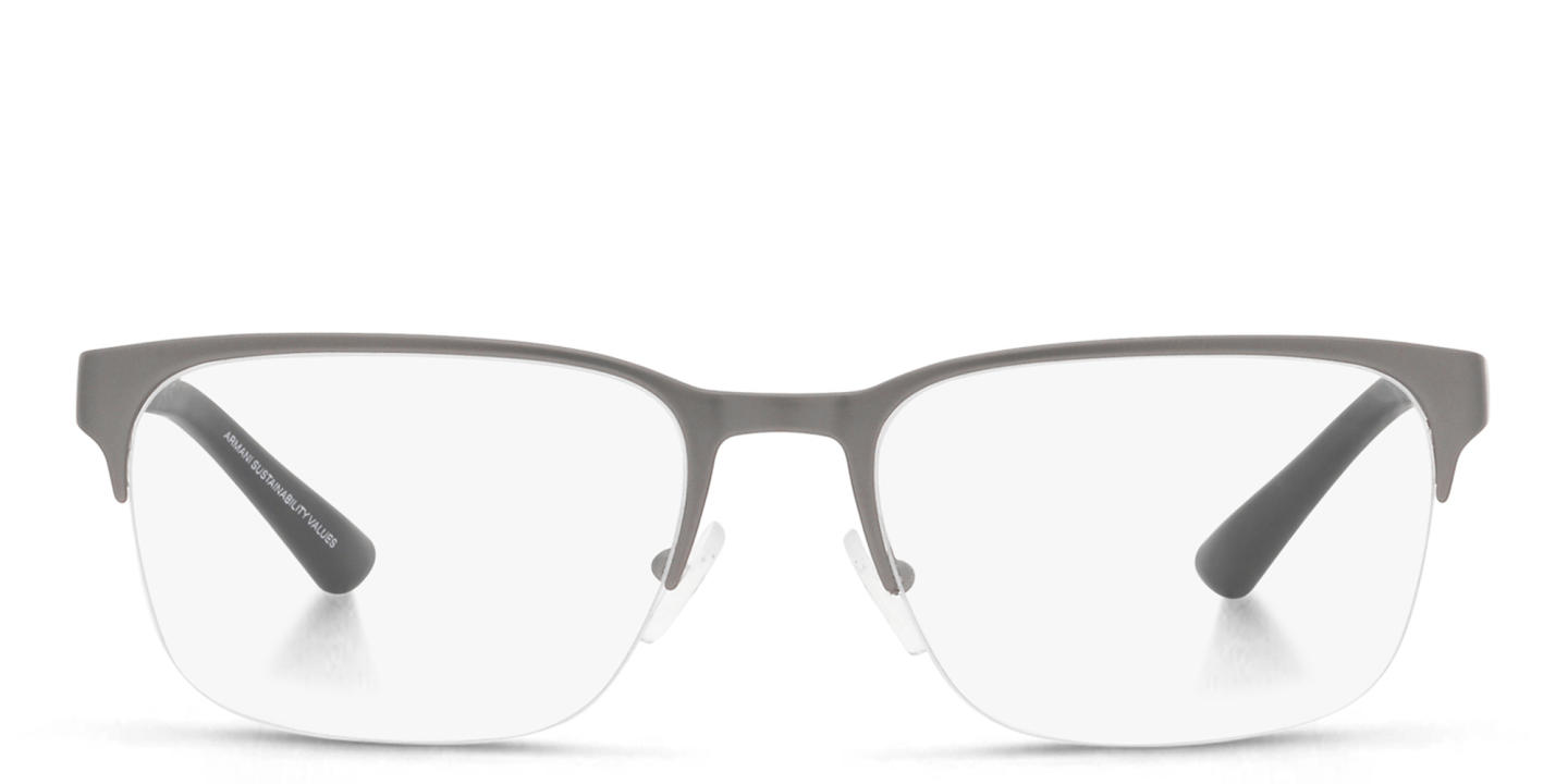 Armani Exchange Wide Half-Rim Rectangle Eyeglasses in Gunmetal – Product Photo 0