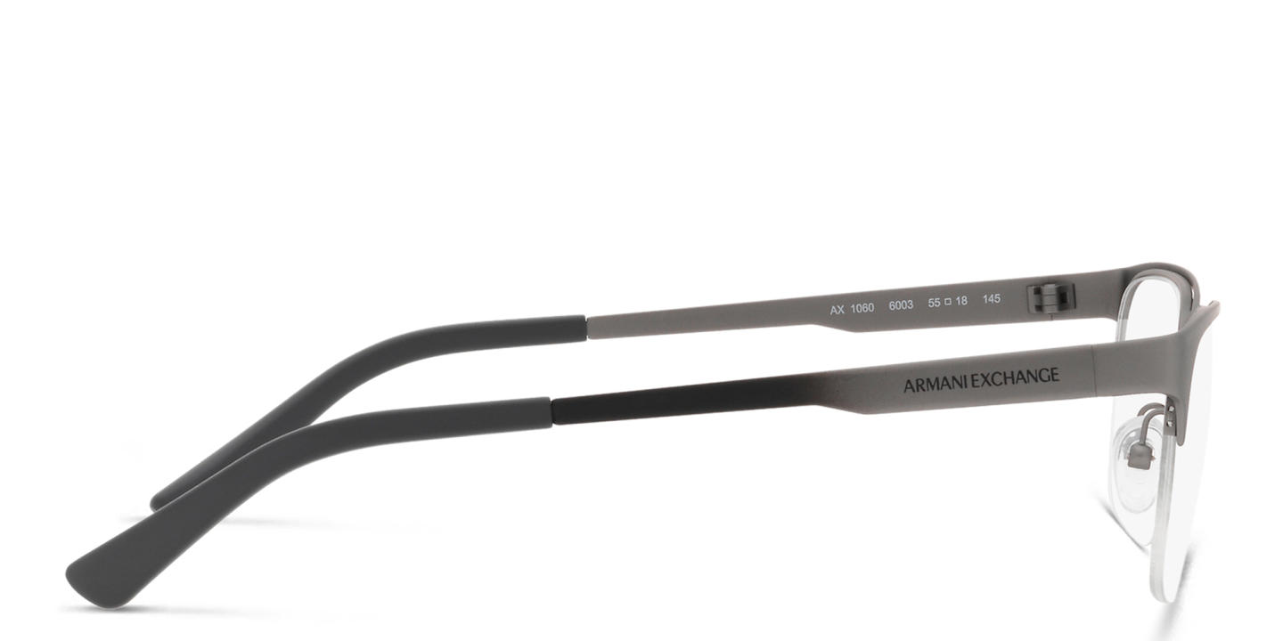 Armani Exchange Wide Half-Rim Rectangle Eyeglasses in Gunmetal – Product Photo 2
