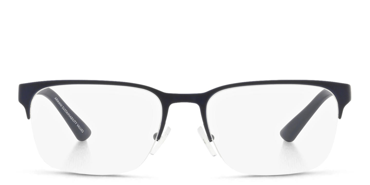 نظارات طبية مستطيلة بنصف إطار من أرماني إكستشينج بلون أزرق - صورة المنتج 0
