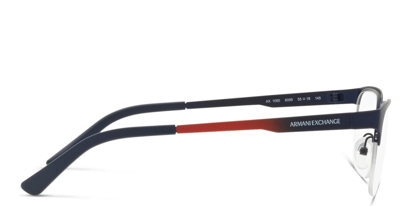 Armani Exchange Half-Rim Rectangle Eyeglasses in Blue – Product Photo 2