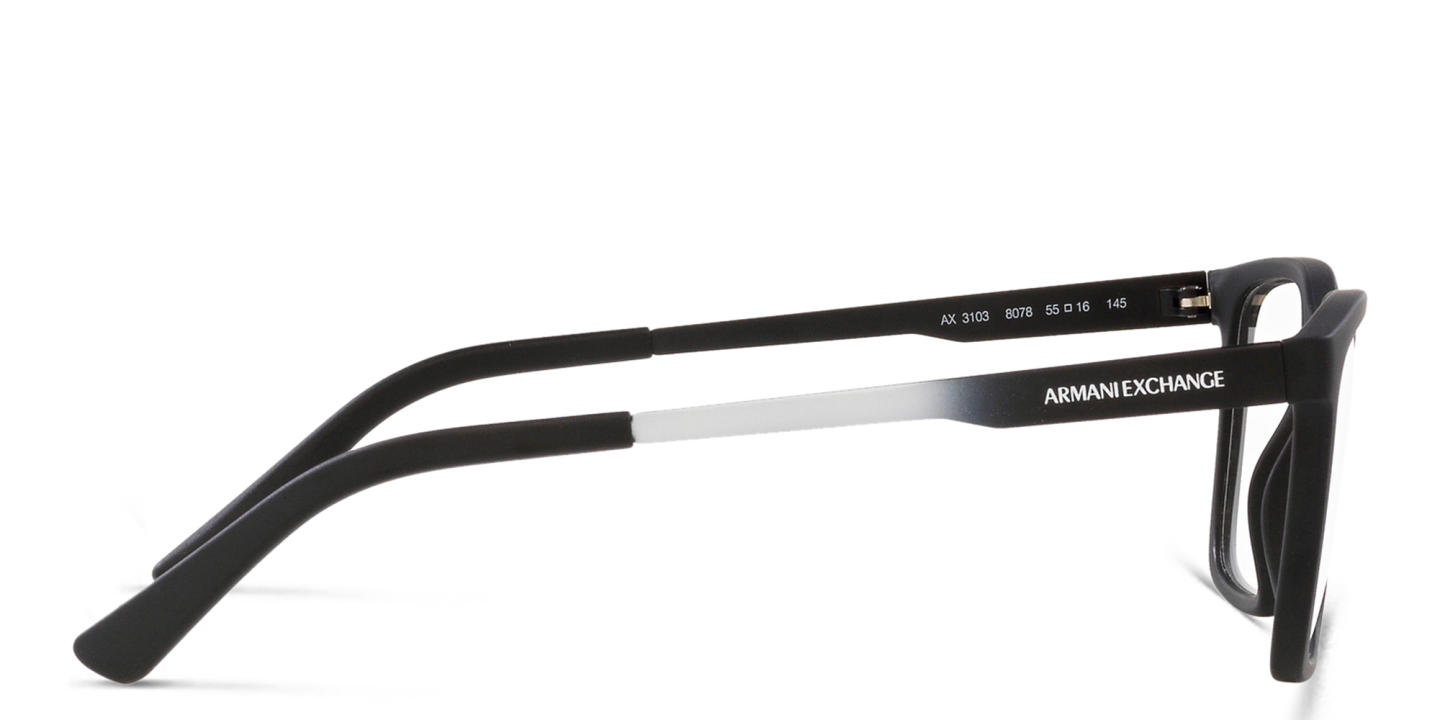 Armani Exchange Logo-Print Wide Rectangle Eyeglasses in Black – Product Photo 2