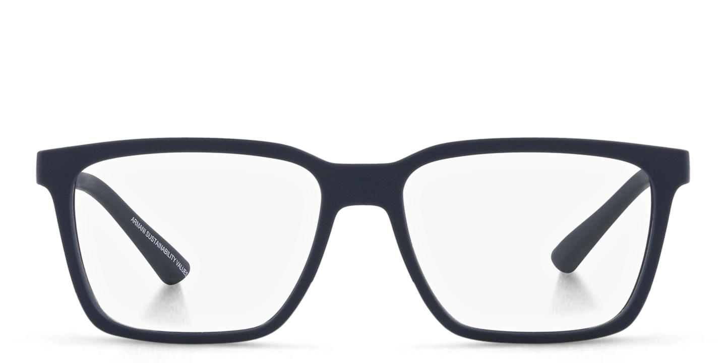 Armani Exchange Wide Rectangle Eyeglasses in Blue – Product Photo 0