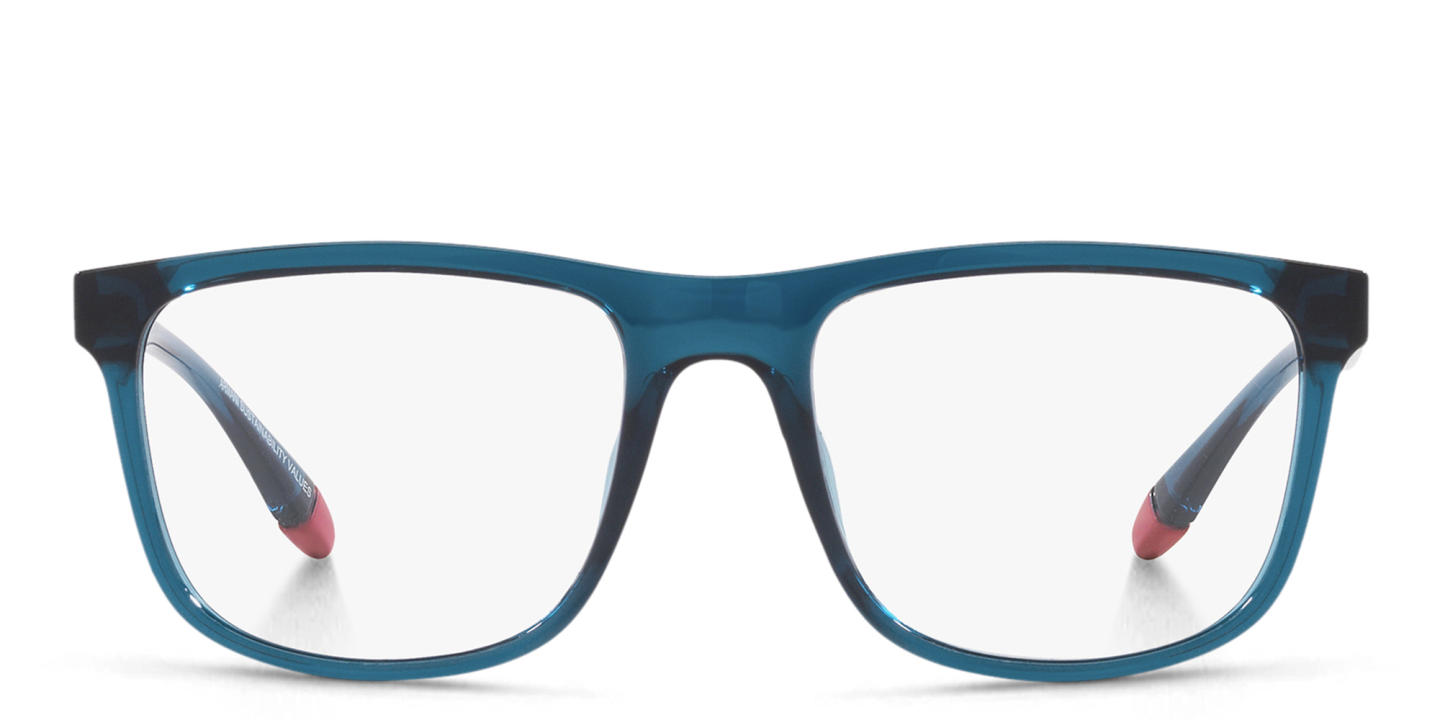 Armani Exchange Wide Square Eyeglasses in Blue – Product Photo 0