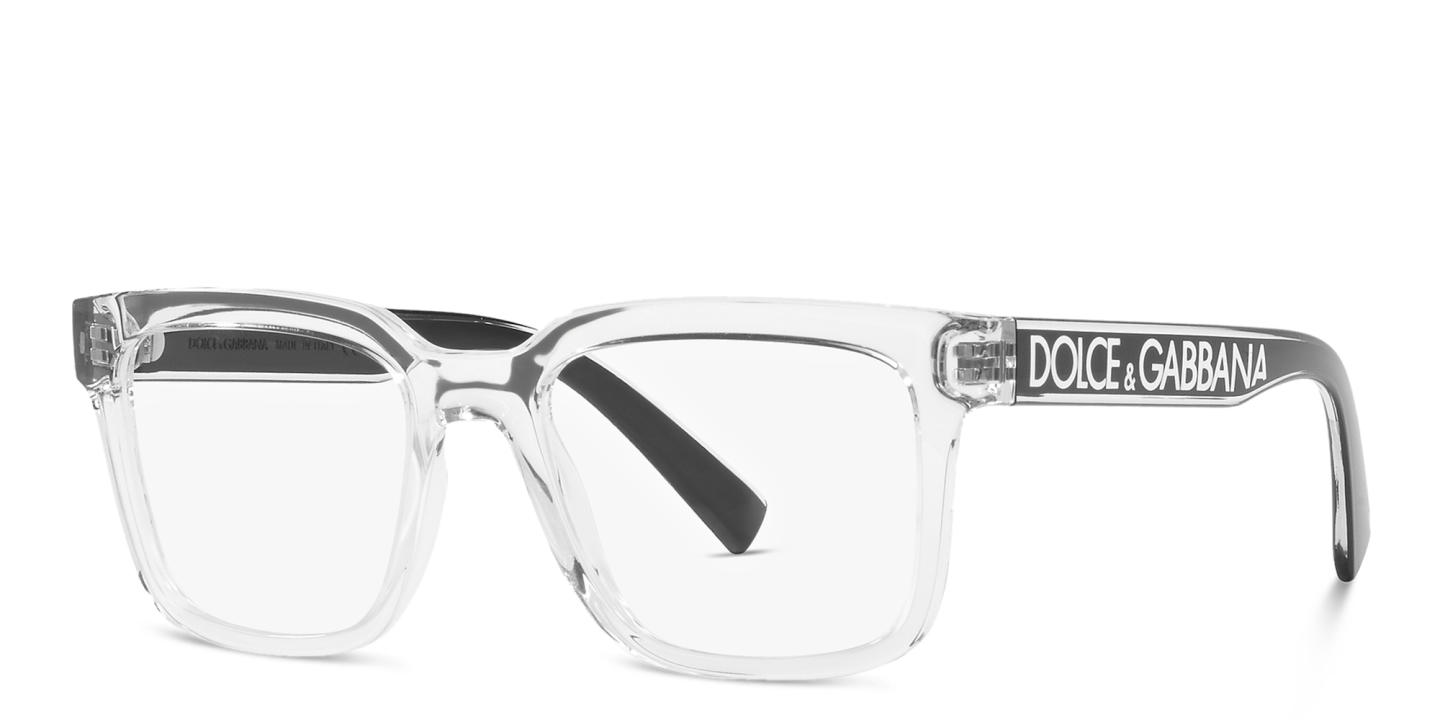 Shop Dolce & Gabbana Square Eyeglasses in Crystal online.