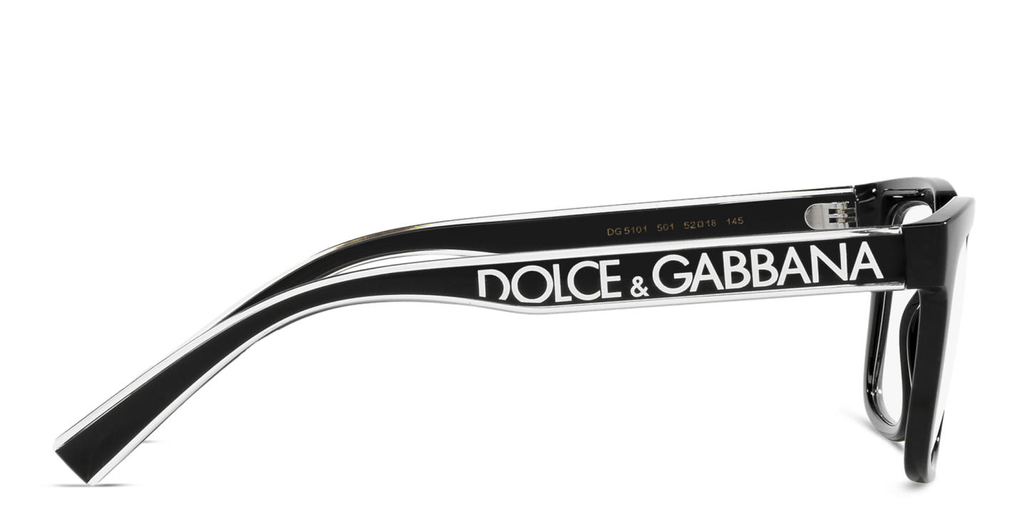 Shop Dolce & Gabbana Square Eyeglasses in Black online.