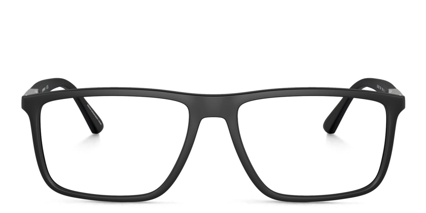 Emporio Armani Rectangle Eyeglasses in Matte Black – Product Photo 0