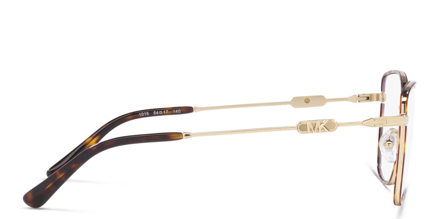 Shop Michael Kors Square Eyeglasses in Gold online.