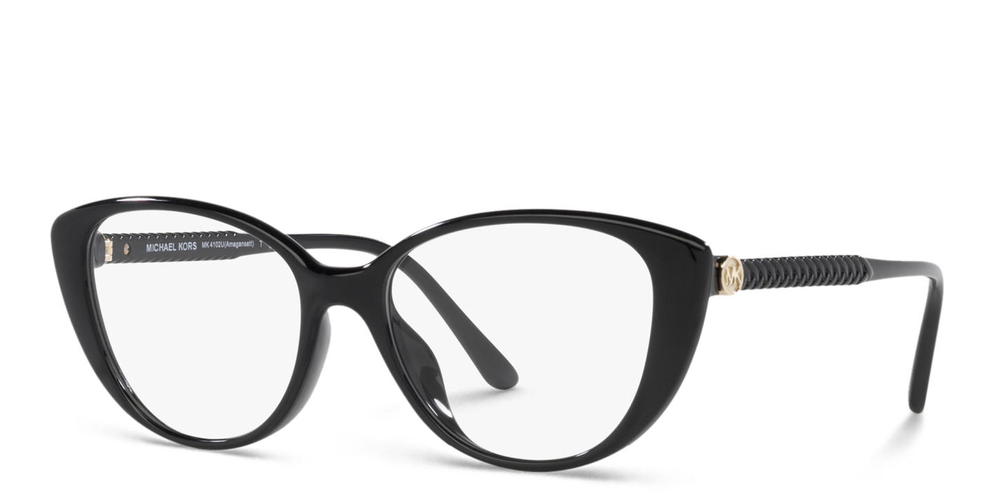 Shop Michael Kors Cat-Eye Eyeglasses in Black online.