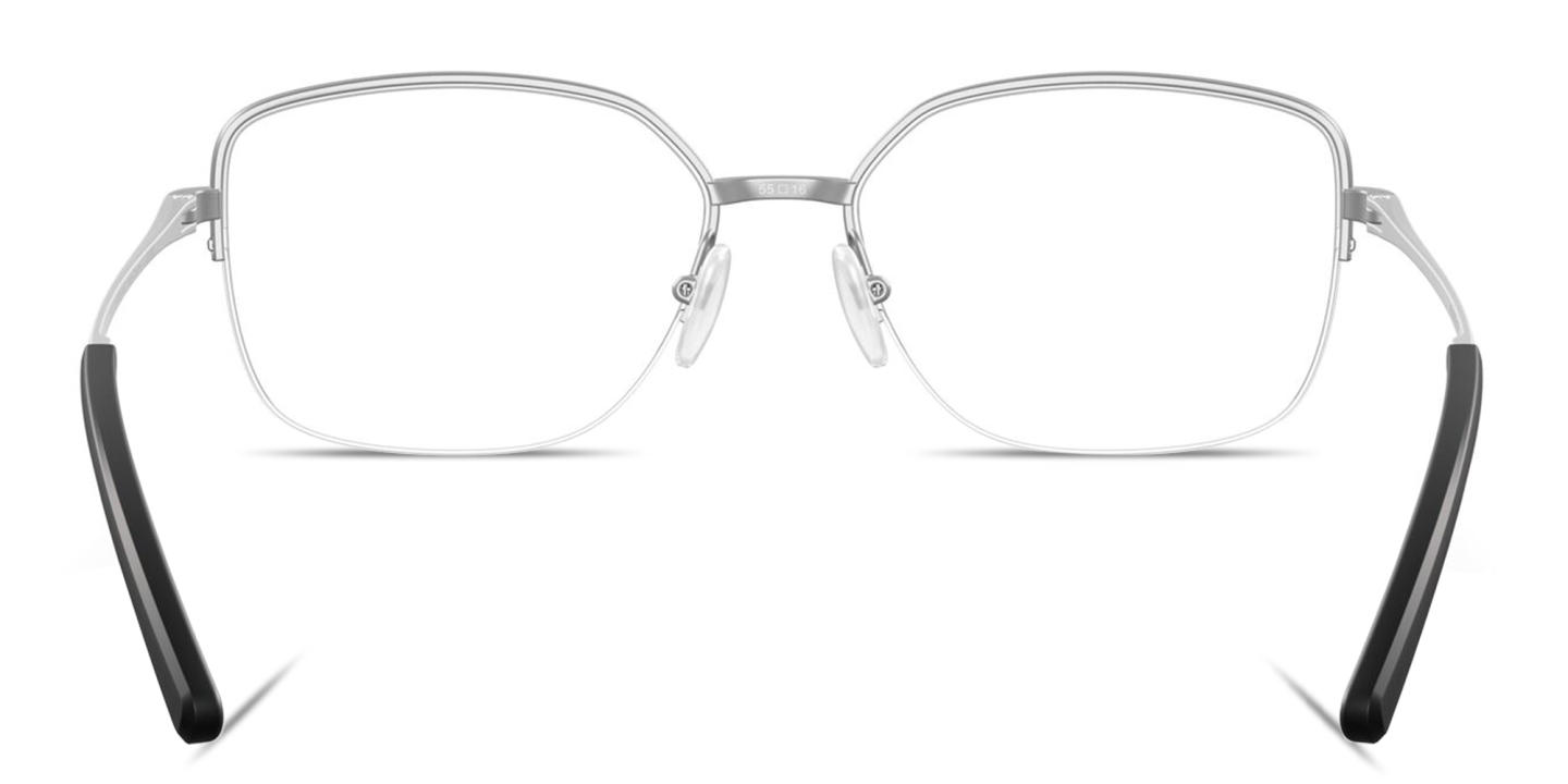 Oakley Moonglow Half-Rim Wide Irregular Eyeglasses in Grey – Product Photo 3