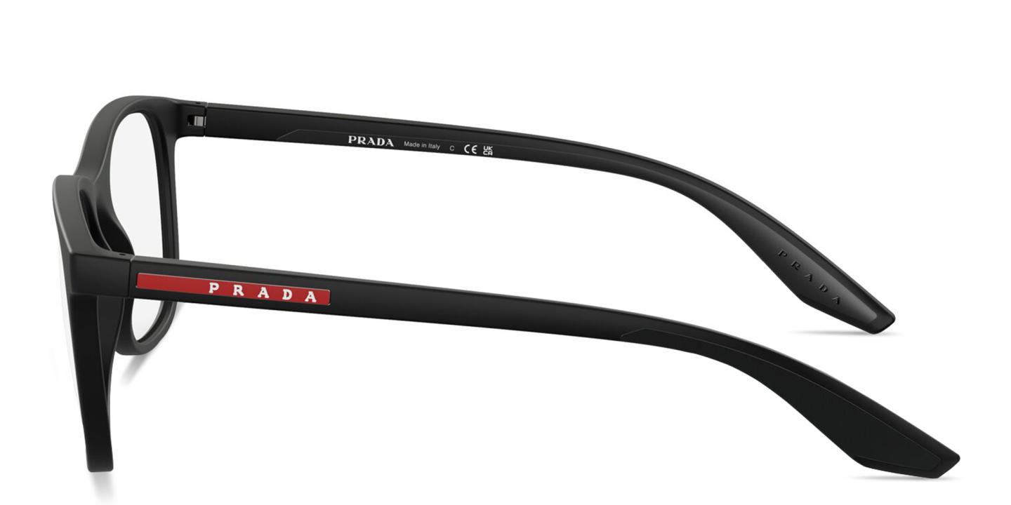 Prada Linea Rossa Logo Signature Pillow Eyeglasses in Matte Black – Product Photo 2