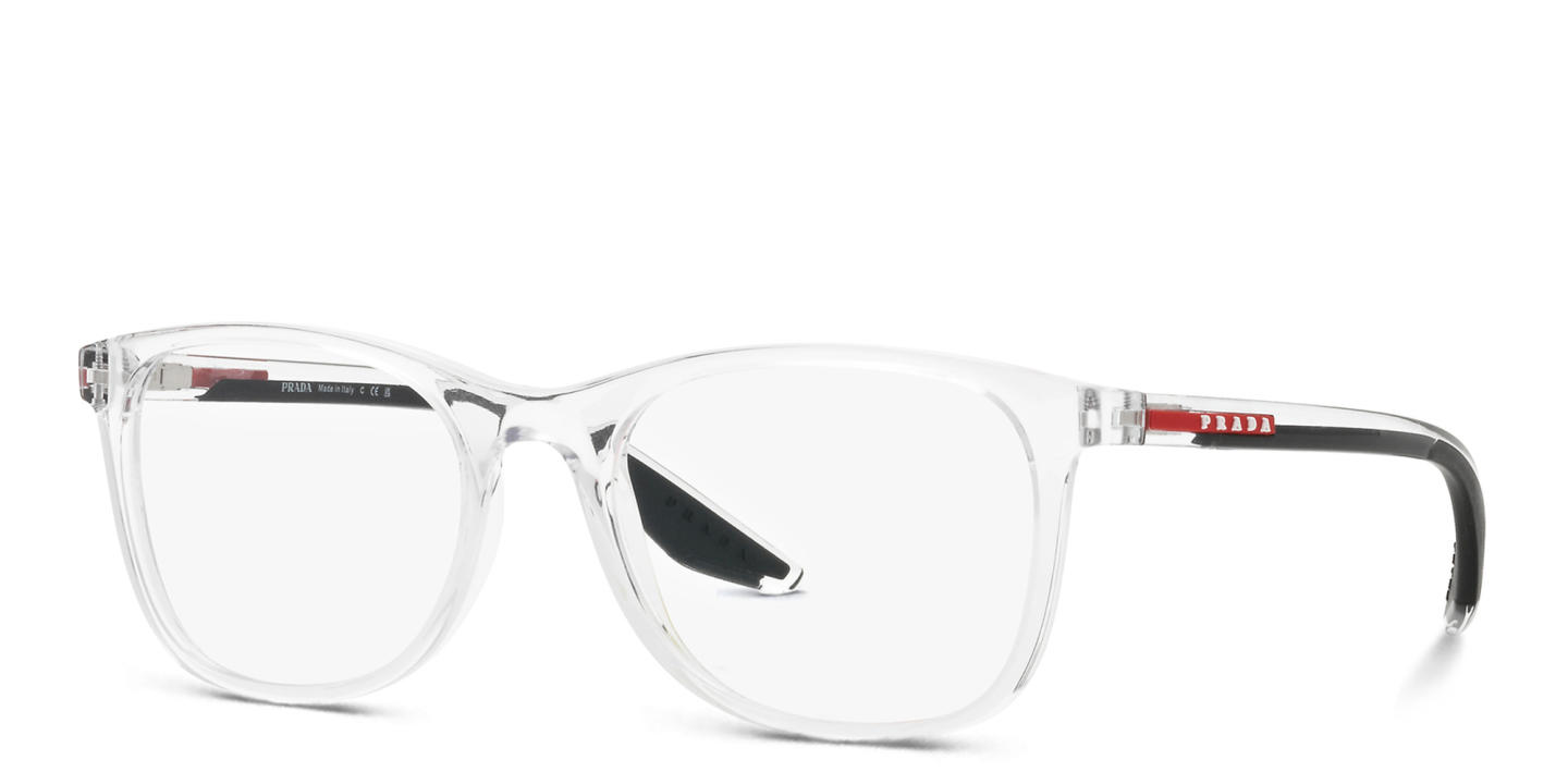 Prada Linea Rossa Wide Pillow Eyeglasses in Crystal – Product Photo 1