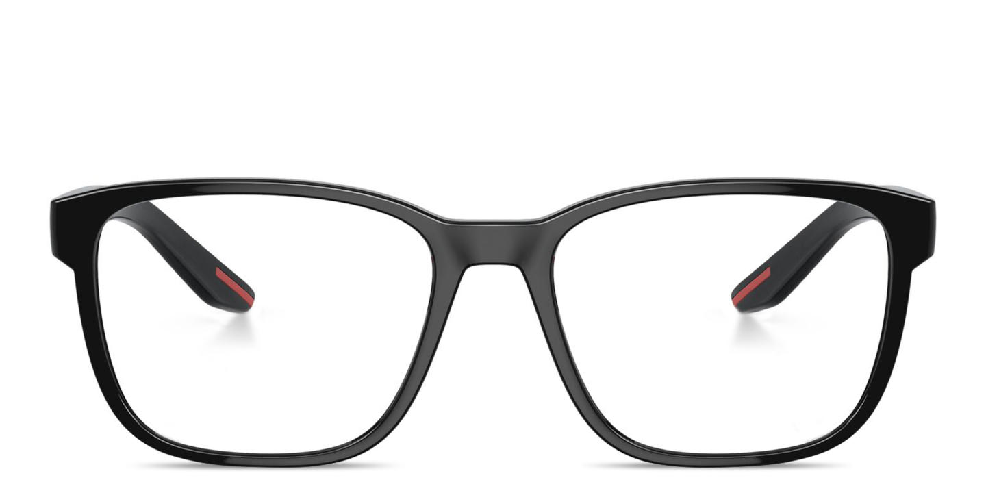 Prada Linea Rossa Logo Signature Wide Pillow Eyeglasses in Matte Black – Product Photo 0
