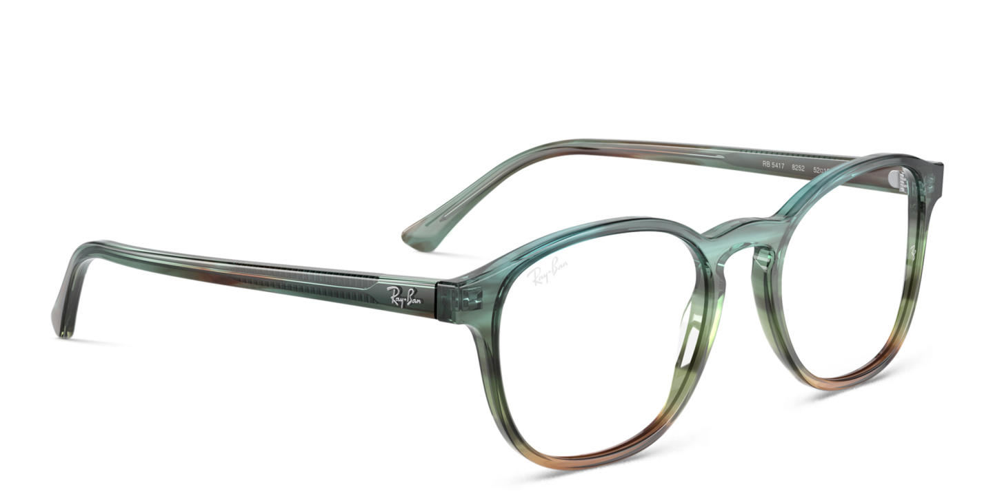 Ray-Ban Unisex Panthos Eyeglasses in Striped Blue & Green – Product Photo 3