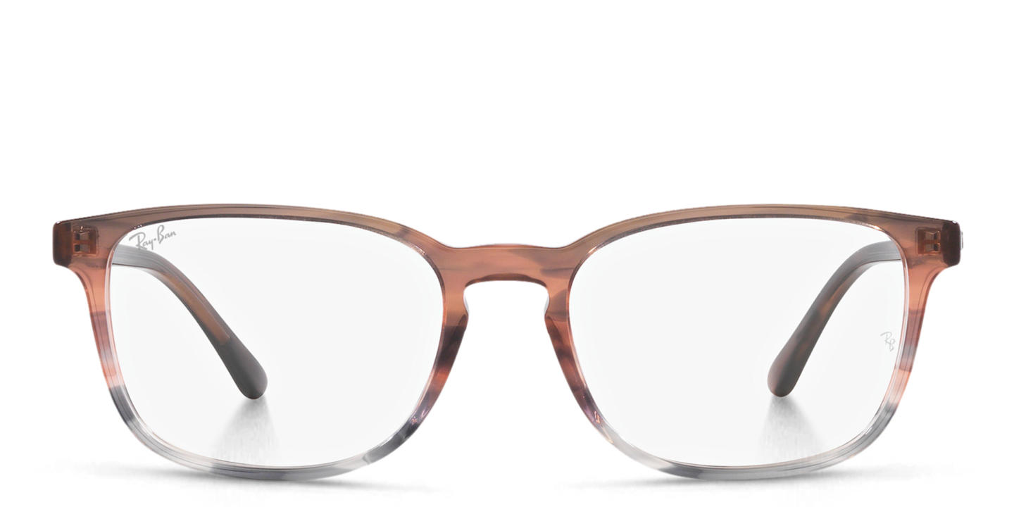 Shop Ray-Ban Unisex Square Eyeglasses in Brown online.
