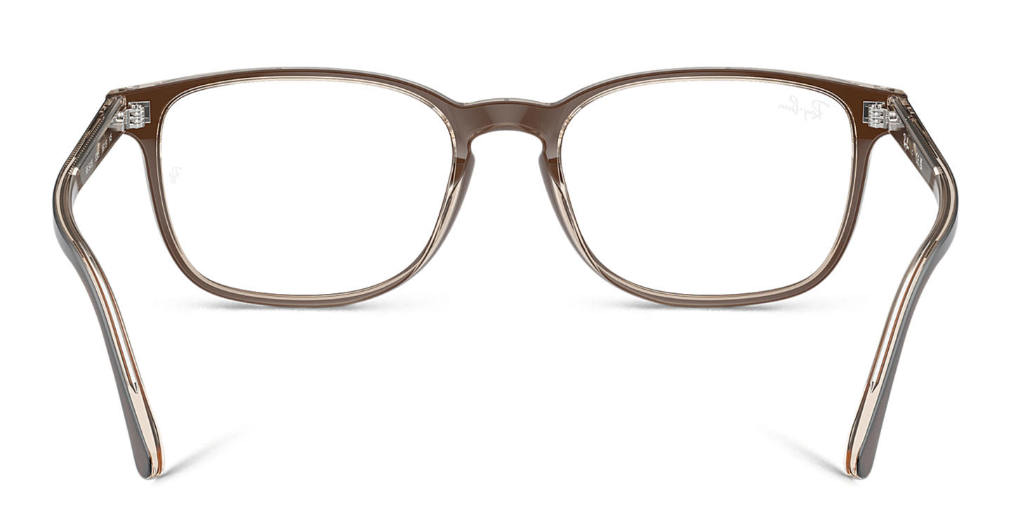 Shop Ray-Ban Optics Unisex Pillow Eyeglasses in Brown On Transparent Light Brown online.