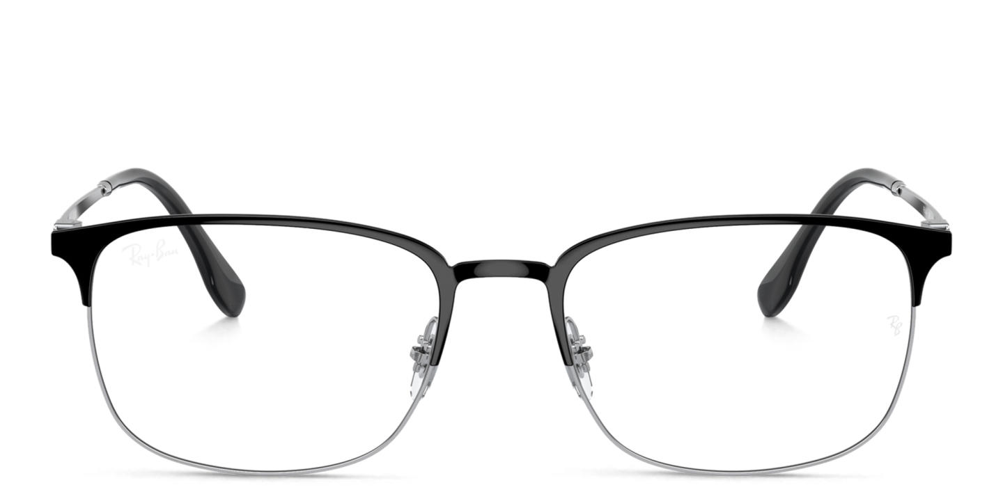 Shop Ray-Ban Unisex Pillow Eyeglasses in Black On Silver online.