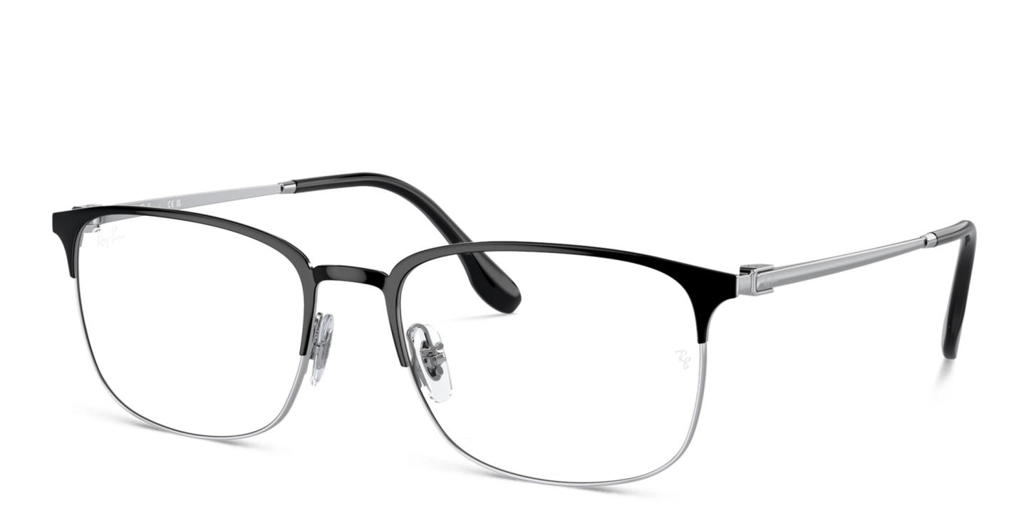 Shop Ray-Ban Unisex Pillow Eyeglasses in Black On Silver online.