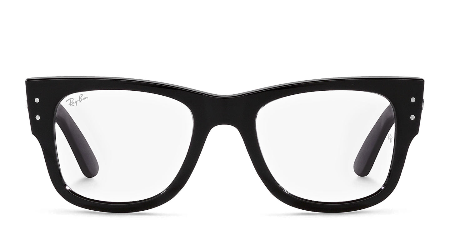 Shop Ray-Ban Mega Wayfarer Unisex Square Eyeglasses in Black online.