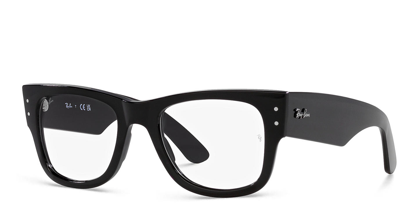 Shop Ray-Ban Mega Wayfarer Unisex Square Eyeglasses in Black online.