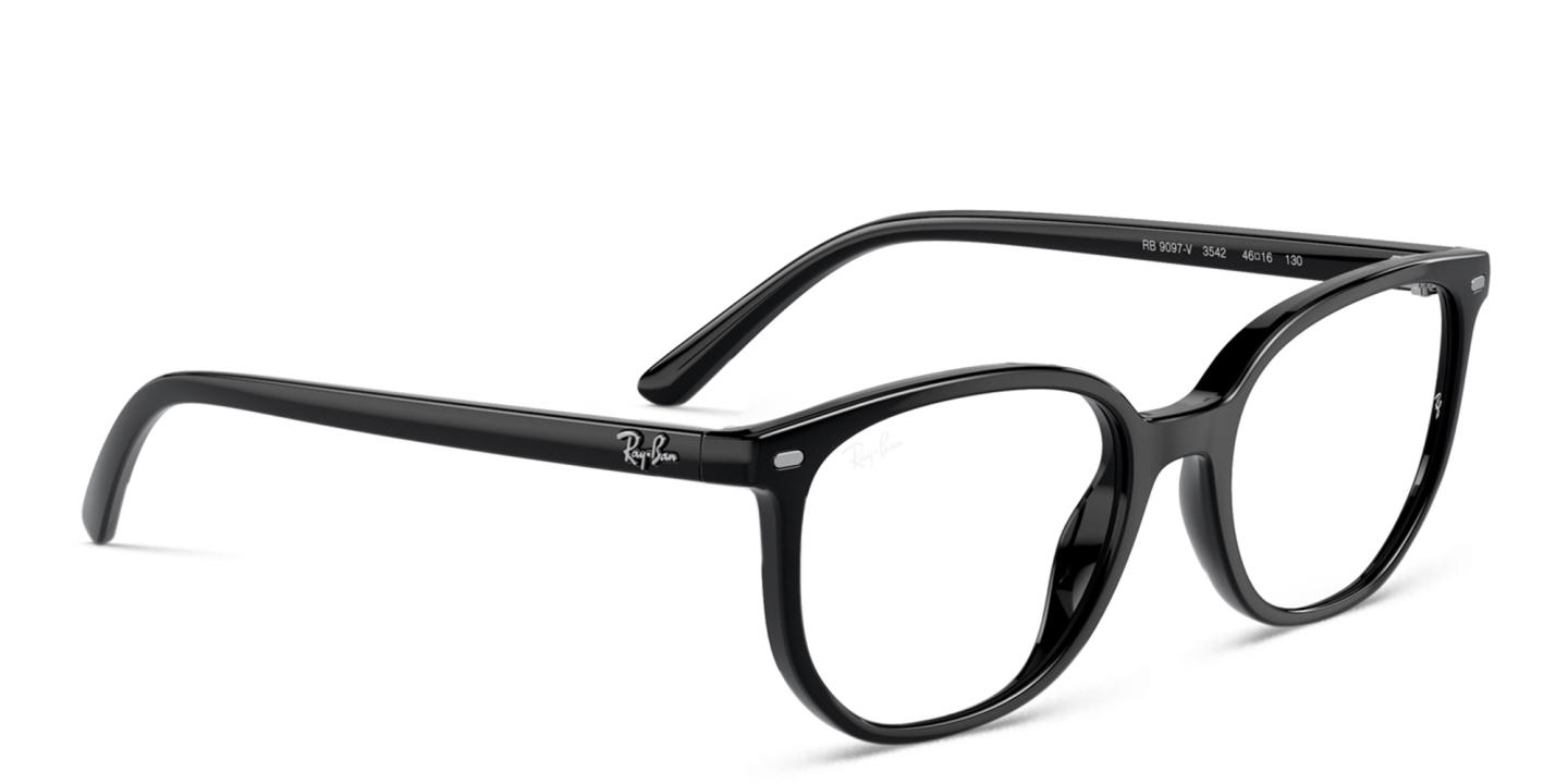 Shop Ray-Ban Junior Elliot Kids Irregular Eyeglasses in Black online.