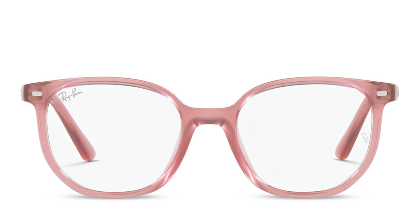 Shop Ray-Ban Junior Elliot Kids Irregular Eyeglasses in Pink online.