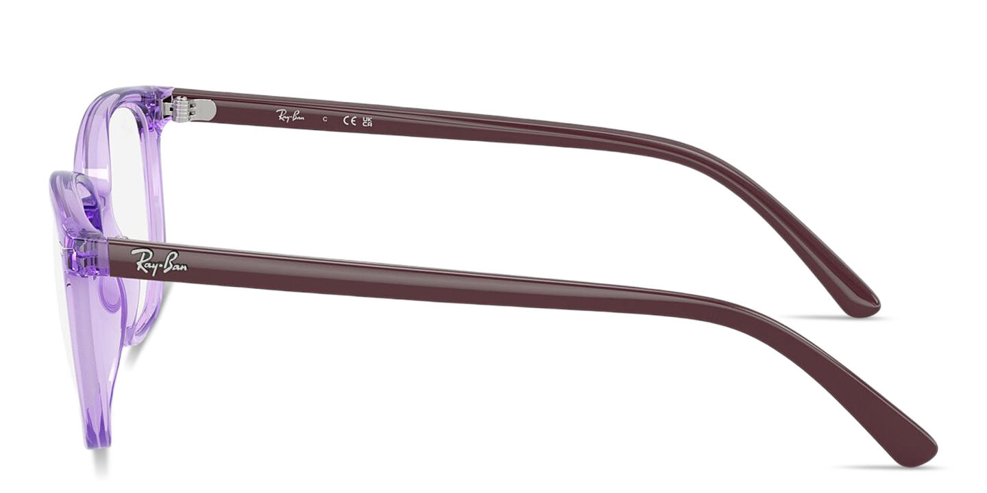 Shop Ray-Ban Junior Elliot Optics Kids Irregular Eyeglasses in Transparent Violet online.