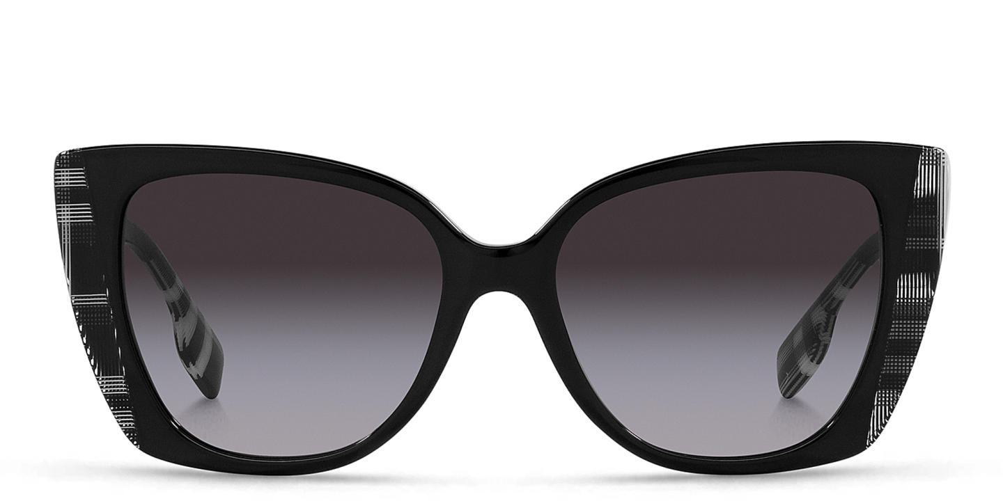 BURBERRY Cat-Eye Sunglasses in Black/Check White Black – Product Photo 0