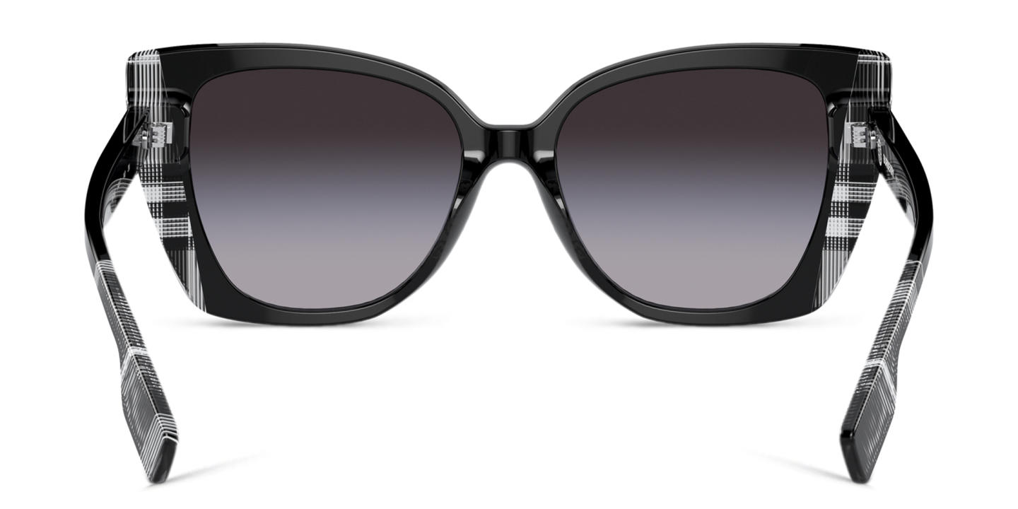 BURBERRY Cat-Eye Sunglasses in Black/Check White Black – Product Photo 3